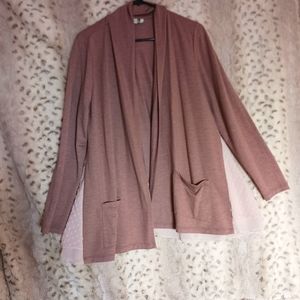 LOGO Lori Goldstein Open Front Cardigan